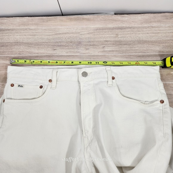 Polo Ralph Lauren Varick Slim Straight Stretch Denim Jeans White Mens 36x31 - Picture 5 of 13